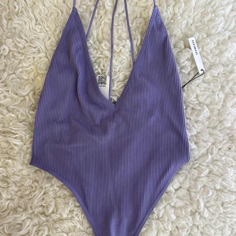 Forever 21 Purple Ribbed Bodysuit